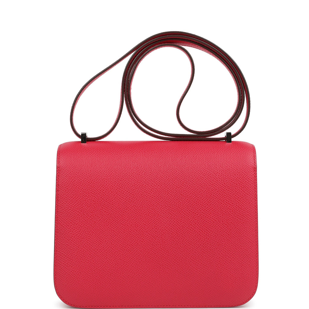 Pre-owned Hermes Constance 18 Rose Extreme Epsom Marquette Palladium Hardware - Image 6