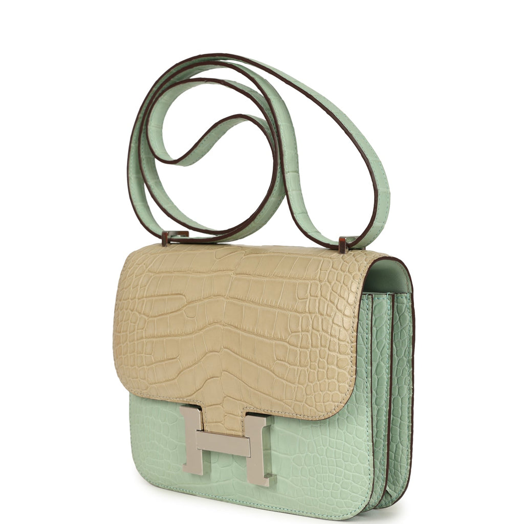 Hermes Constance 18 Vert D’Eau and Trench Matte Alligator Palladium Hardware - Image 6