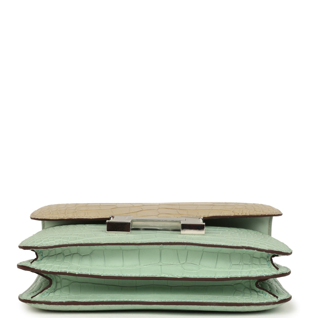 Hermes Constance 18 Vert D’Eau and Trench Matte Alligator Palladium Hardware - Image 7
