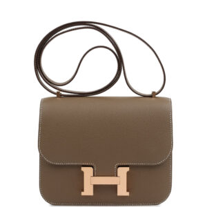 Pre-owned Hermes Constance 18 Etoupe Epsom Rose Gold Hardware