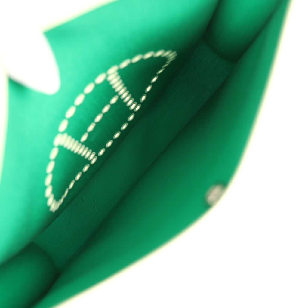 Hermes Neo Evelyne PM Bleu Azteque Officier Canvas and Vert Fizz Swift Palladium Hardware - Image 9