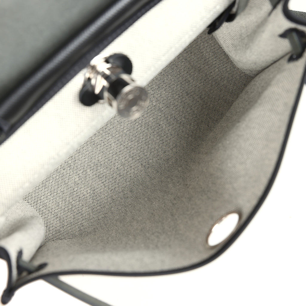 Hermes Herbag Zip PM 31 Black and Ecru Toile H Berline and Black Vache Hunter Palladium Hardware - Image 12