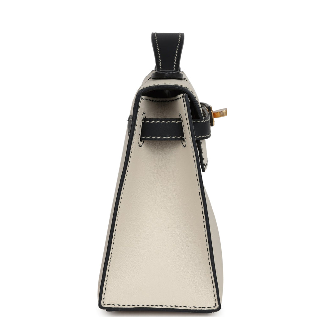 Hermes Special Order (HSS) Kelly Pochette Beton and Black Swift Gold Hardware - Image 4