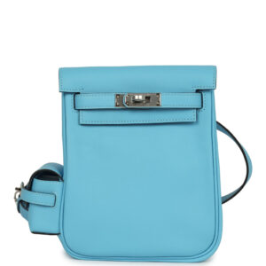 Hermes Mini Kelly Jump Backpack Celeste Swift Palladium Hardware