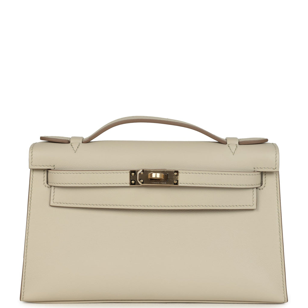 Hermes Special Order (HSS) Kelly Pochette Beton Verso Swift Permabrass Hardware