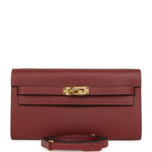 Hermes Kelly Wallet To Go Rouge H Epsom Gold Hardware