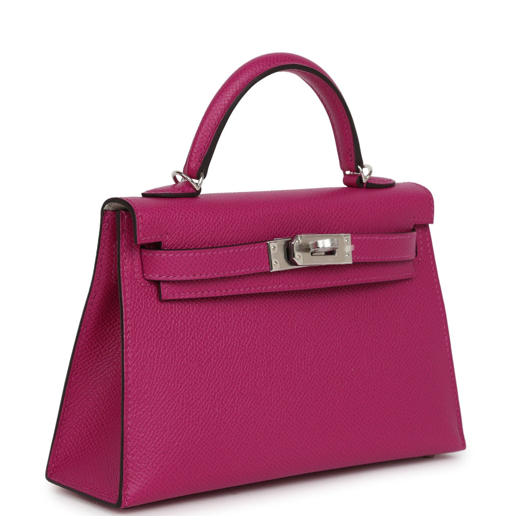 Hermes Special Order (HSS) Kelly Sellier 20 Rose Pourpre Verso Epsom Palladium Hardware - Image 3