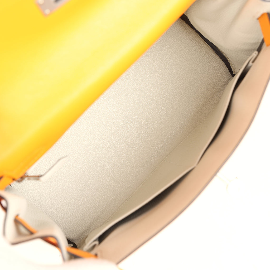 Hermes Special Order (HSS) Kelly Retourne 28 Jaune D'Or Swift Brushed Palladium Hardware - Image 9