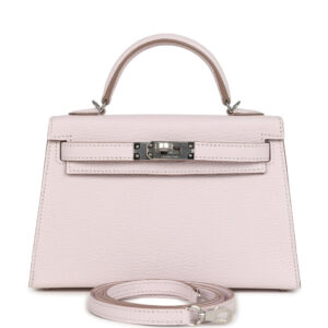 Hermes Kelly Sellier 20 Mauve Pale Chevre Palladium Hardware
