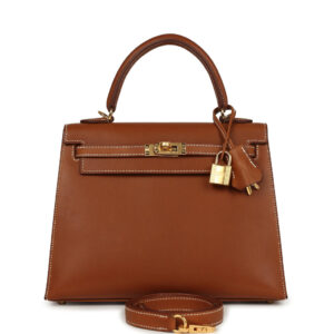 Hermes Kelly Sellier 25 Fauve Barenia Gold Hardware
