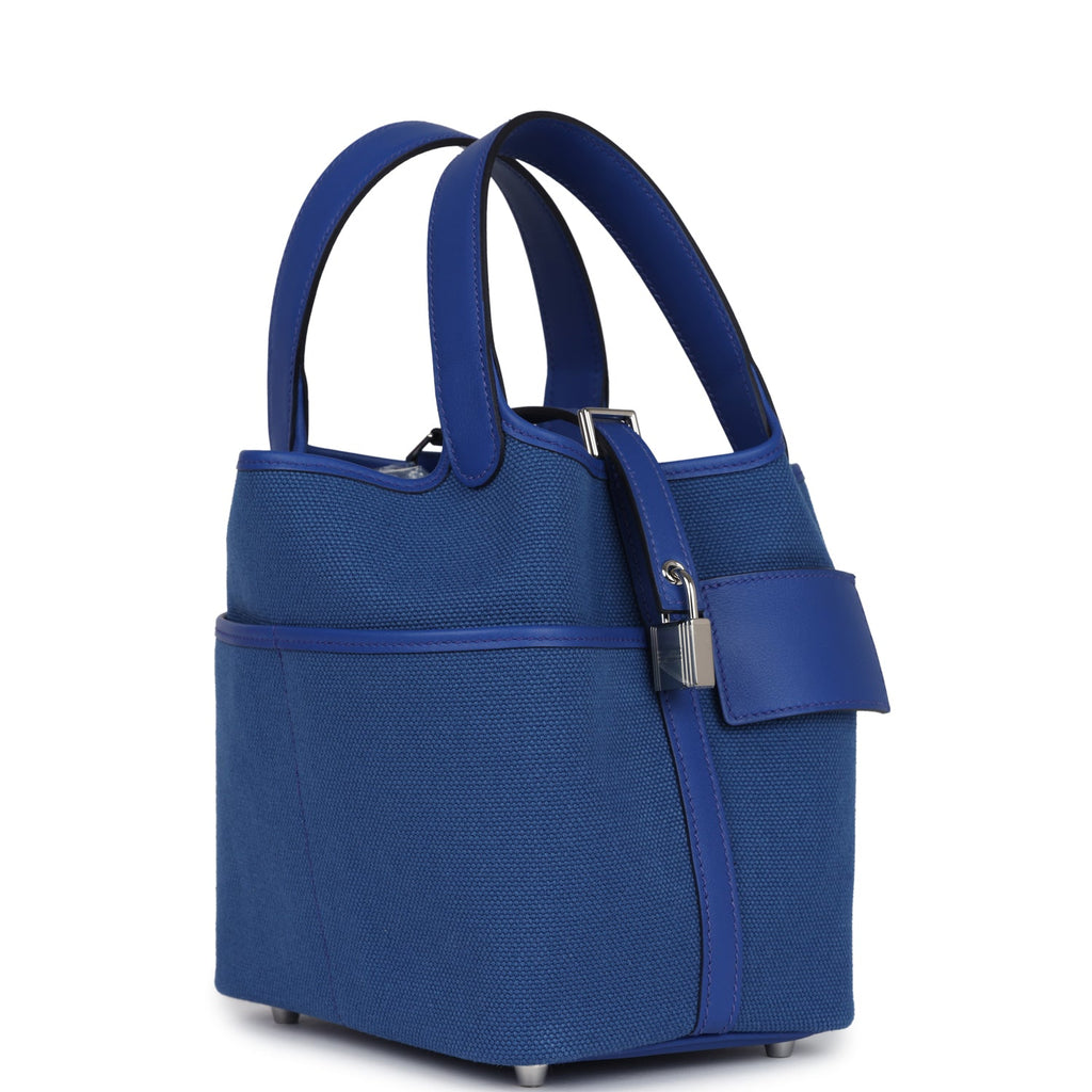 Hermes Picotin Cargo 18 Bleu Royal Swift and Toile Canvas Palladium Hardware - Image 3