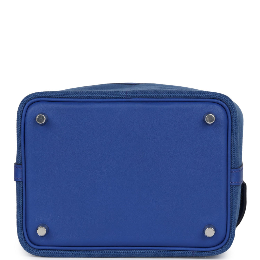 Hermes Picotin Cargo 18 Bleu Royal Swift and Toile Canvas Palladium Hardware - Image 7