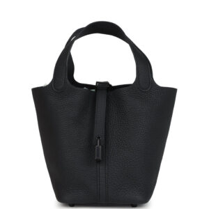 Hermes Picotin Lock 18 Monochrome Black Clemence Black Hardware