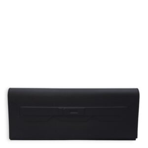 Birkin Shadow Pochette Black Clutch in Swift