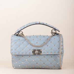 Valentino Uni Gray Rockstud Spike Crossbody Bag