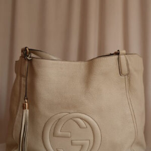 Gucci White Soho Convertible Tote Top Handle Bag