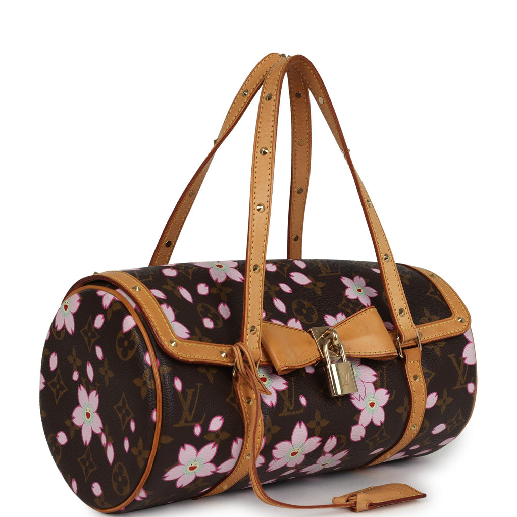 Vintage Louis Vuitton X Takashi Murakami Papillon Brown Monogram Cherry Blossom Gold Hardware - Image 3