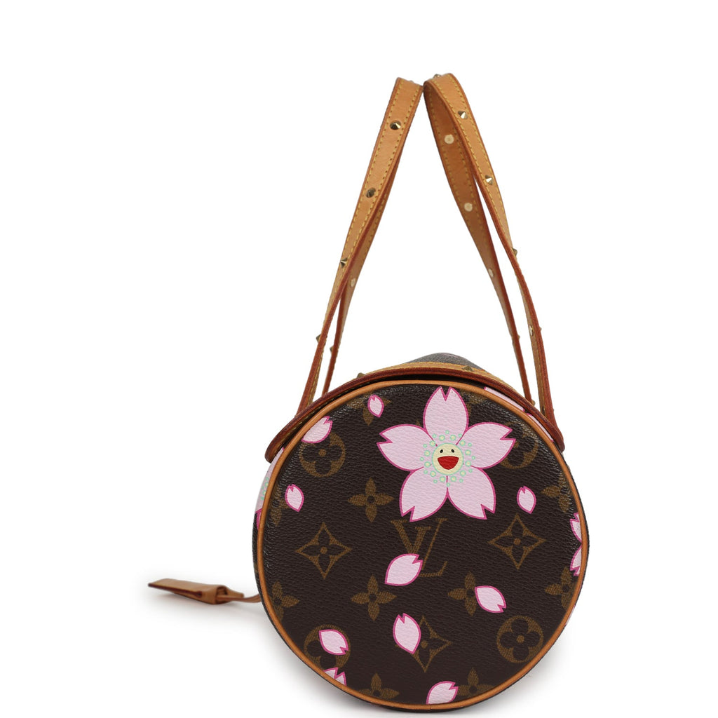 Vintage Louis Vuitton X Takashi Murakami Papillon Brown Monogram Cherry Blossom Gold Hardware - Image 7