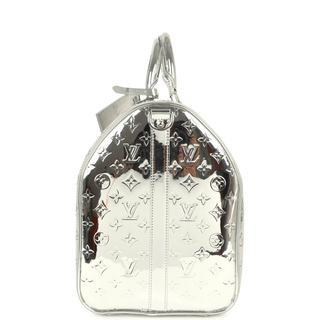 Louis Vuitton Keepall Bandouliere 50 Silver Monogram Miroir Silver Hardware - Image 4
