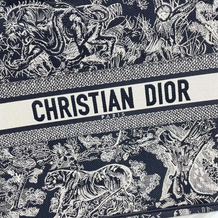 Large Dior Book Tote Blue Toile de Jouy Embroidery - DB004 - Image 5