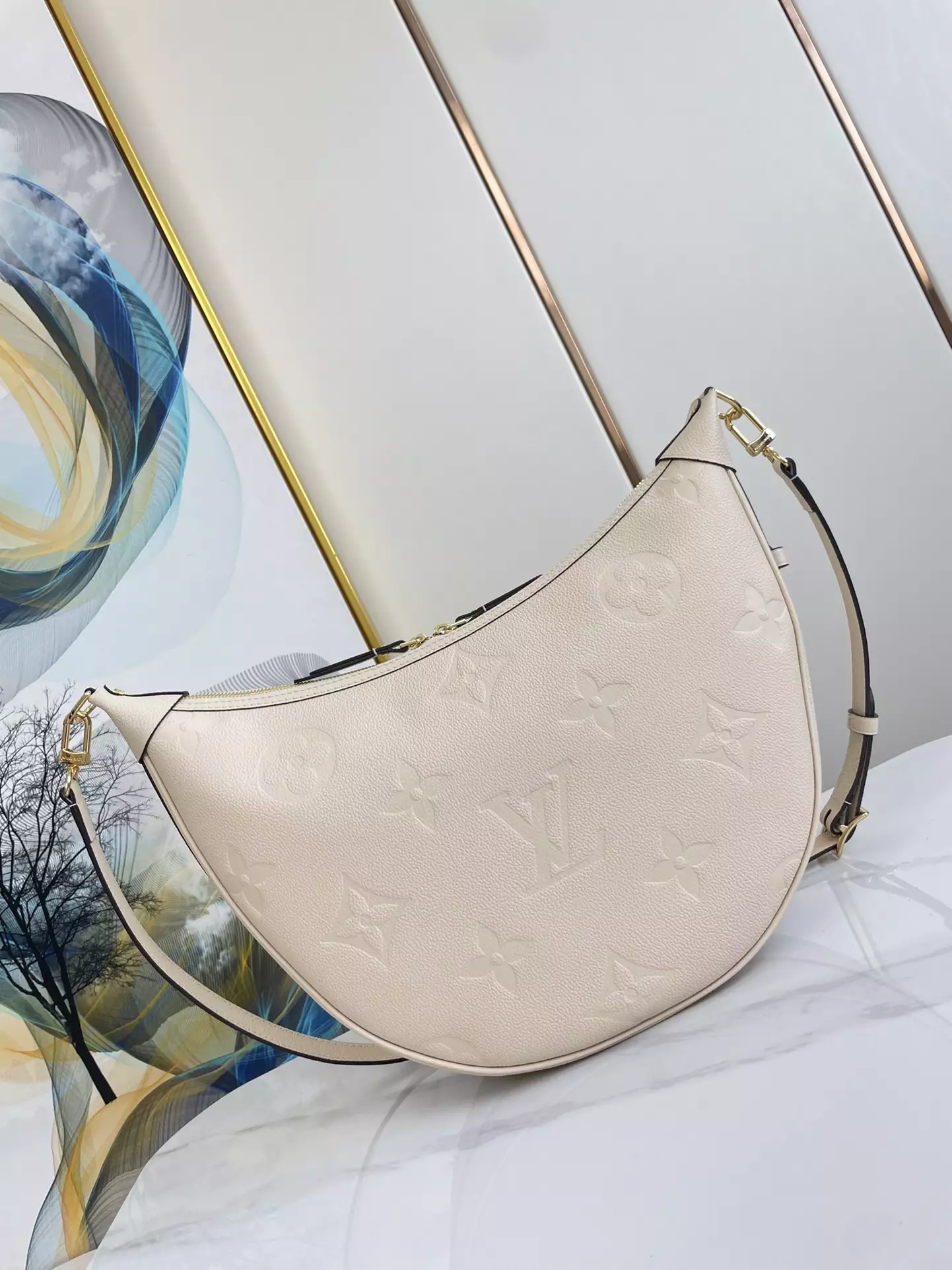 Loop Hobo Monogram Empreinte Creme Leather - Repbags.ru - Image 4