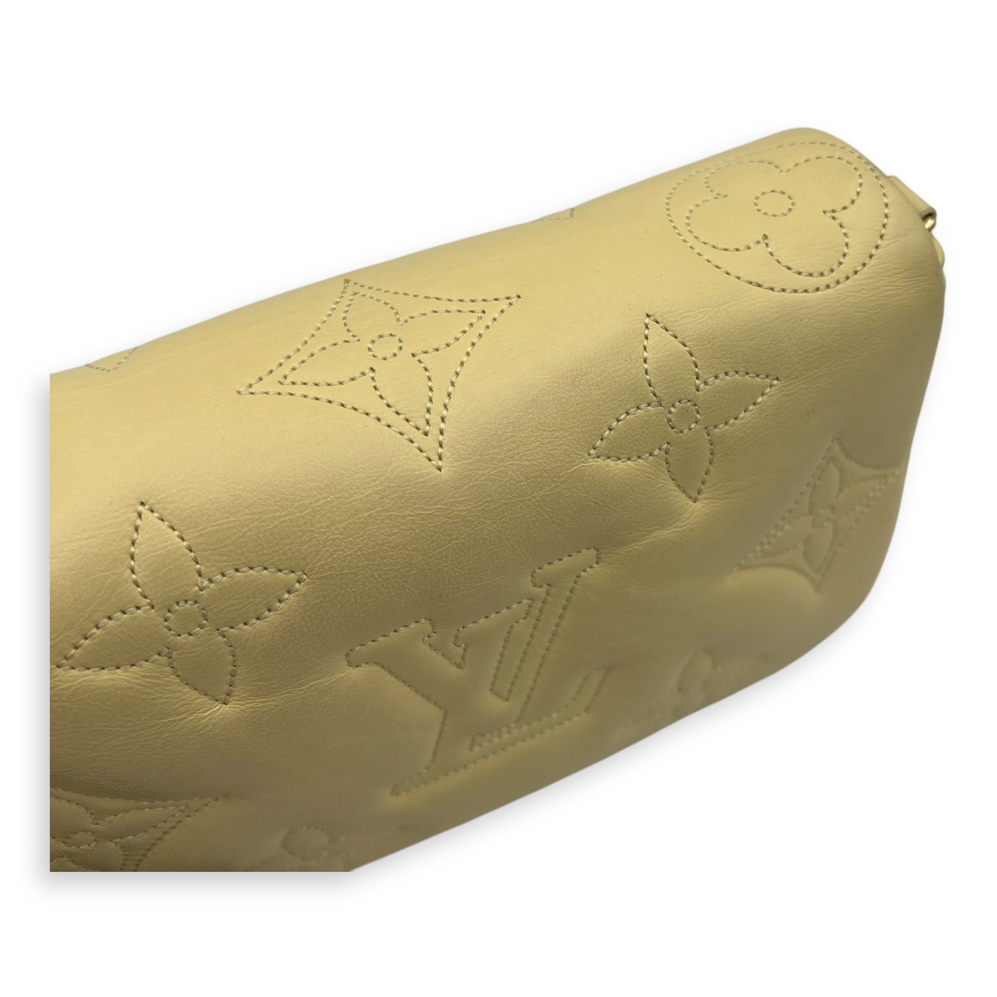 Bubblegram Wallet on Strap Yellow Crossbody Bag in Lambskin, Gold hardware - Image 16