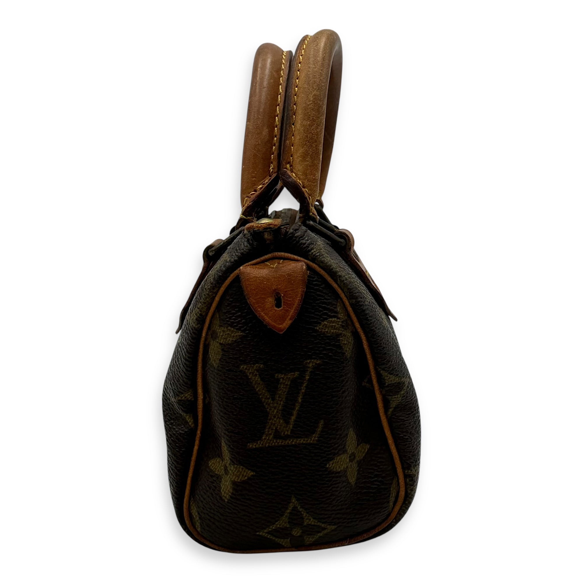 Speedy Top Handle Bag Brown in Monogram Coated Canvas, Gold hardware - Image 4