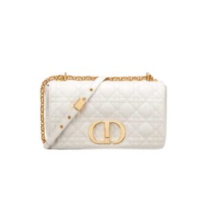 Medium Dior Caro Bag Ivory Supple