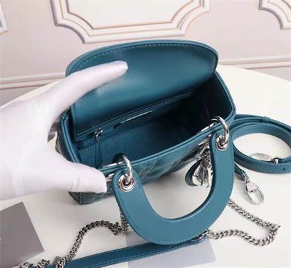 Micro Lady Dior bag Cloud Blue Cannage Lambskin - DB030 - Image 8