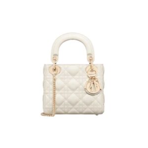 Mini Lady Dior Bag Latte Cannage Lambskin