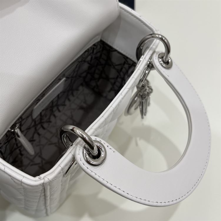 Mini Lady Dior Bag Latte Cannage Lambskin - Image 5