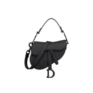 Mini Saddle Bag with Strap Black Ultramatte Calfskin - Repbags.ru
