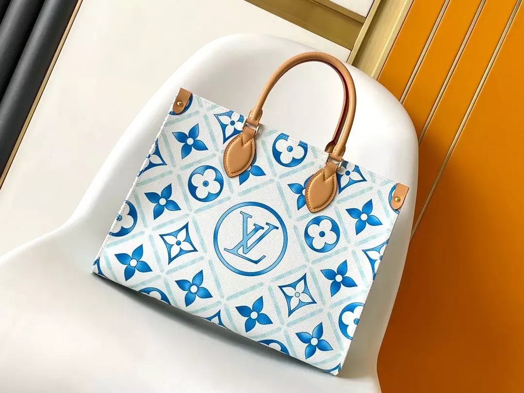 OnTheGo MM Lagoon Blue Monogram Tiles Canvas - Repbags.ru - Image 3