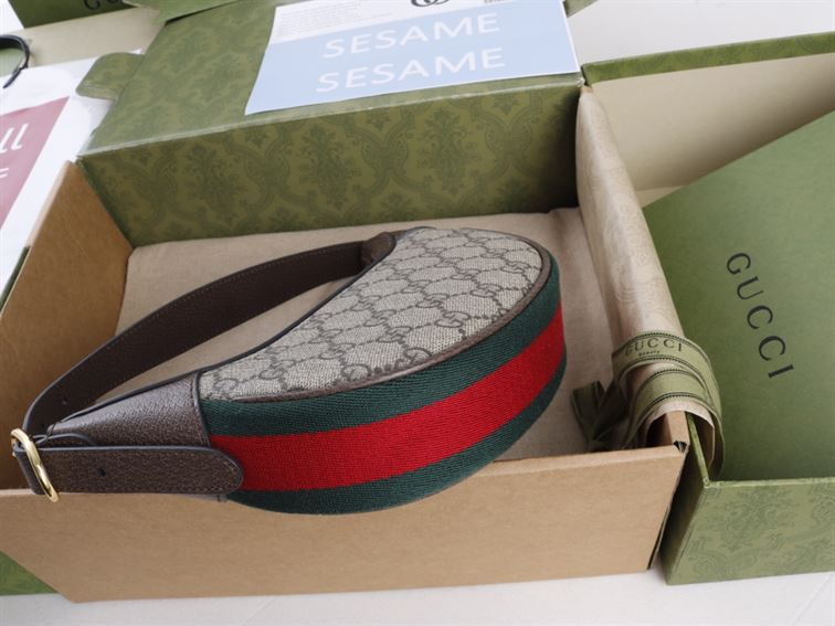 Ophidia GG mini bag with brown leather trim - Image 5