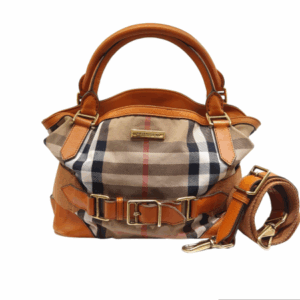 Burberry Orange House Check Parsons Tote Bag
