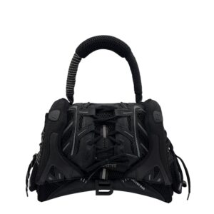 Hourglass Top Handle Bag Black in Fabric