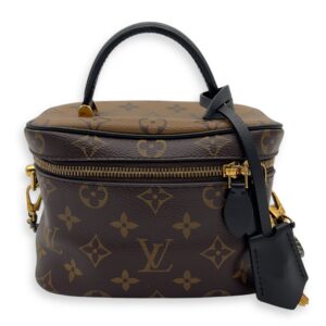 Vanity Top Handle Bag Brown in Monogram Coated Canvas, Gold hardware