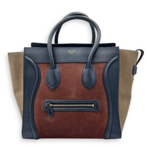 Luggage Mini Multi-colour Top Handle Bag in Suede Leather, Gold hardware