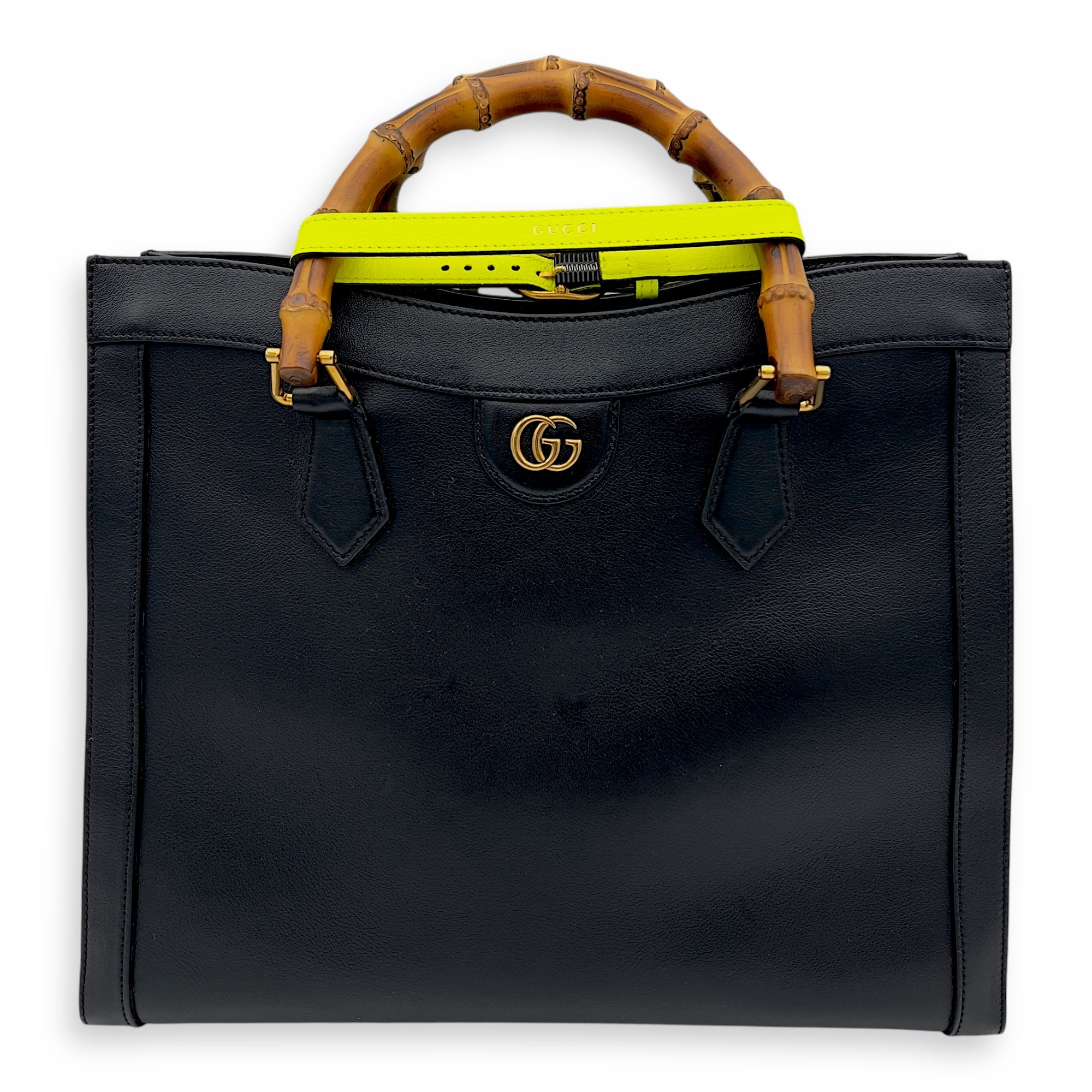 Diana Top Handle Bag Black in Calfskin, Gold hardware