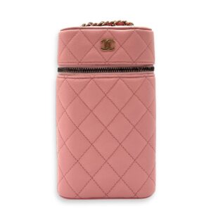 Vanity Phone Crossbody bag in Caviar leather, Gold Hardware