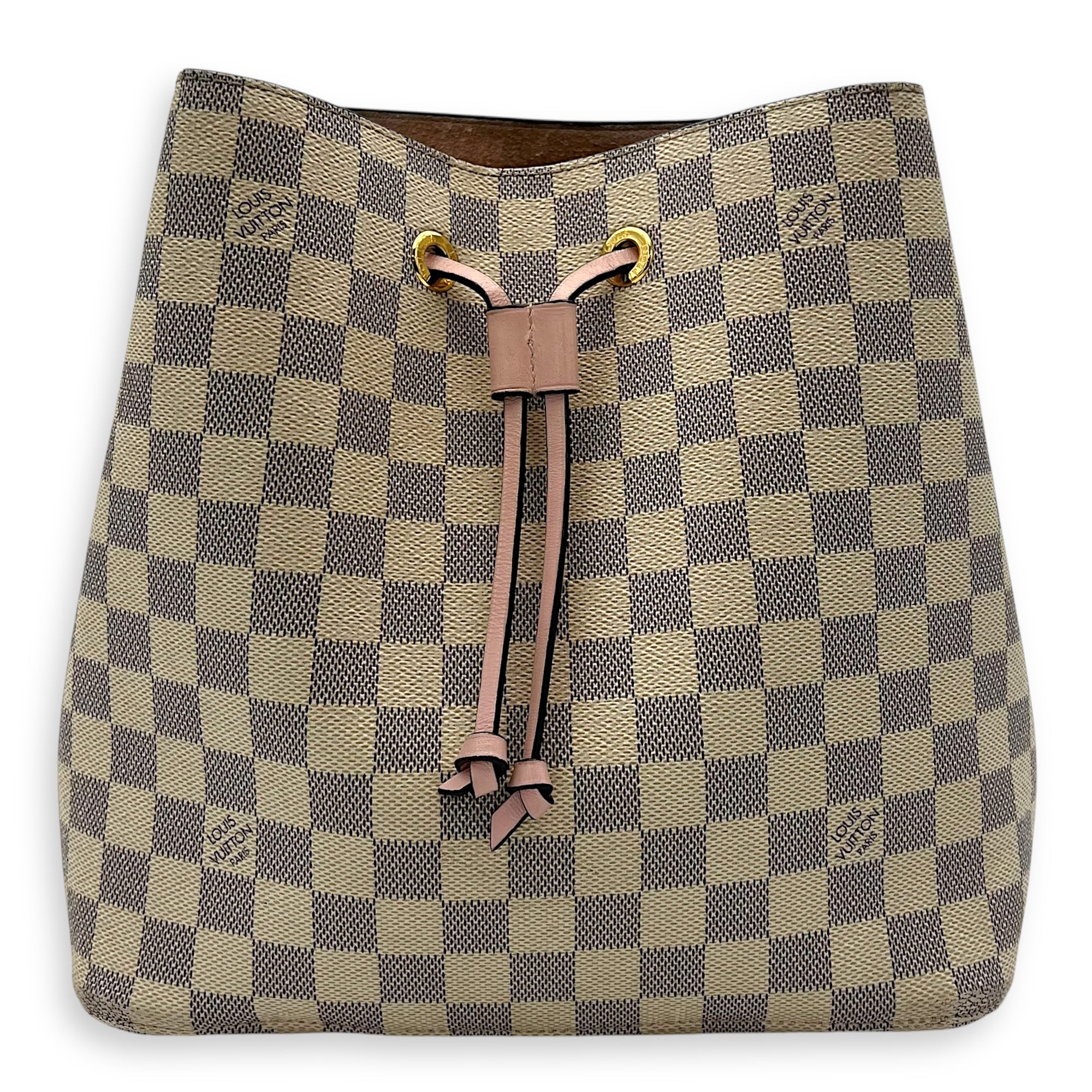 NeoNoe MM Azur Bucket Bag in Coated Canvas, Gold hardware