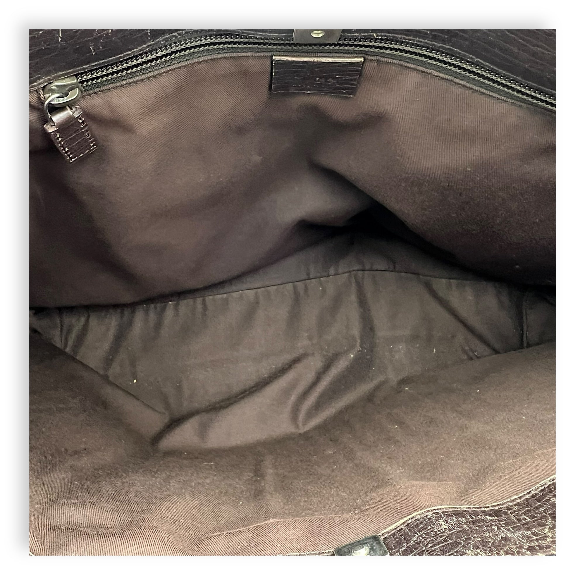 Vintage Top Handle Bag Brown in Coated Canvas, Silver hardware - Image 8