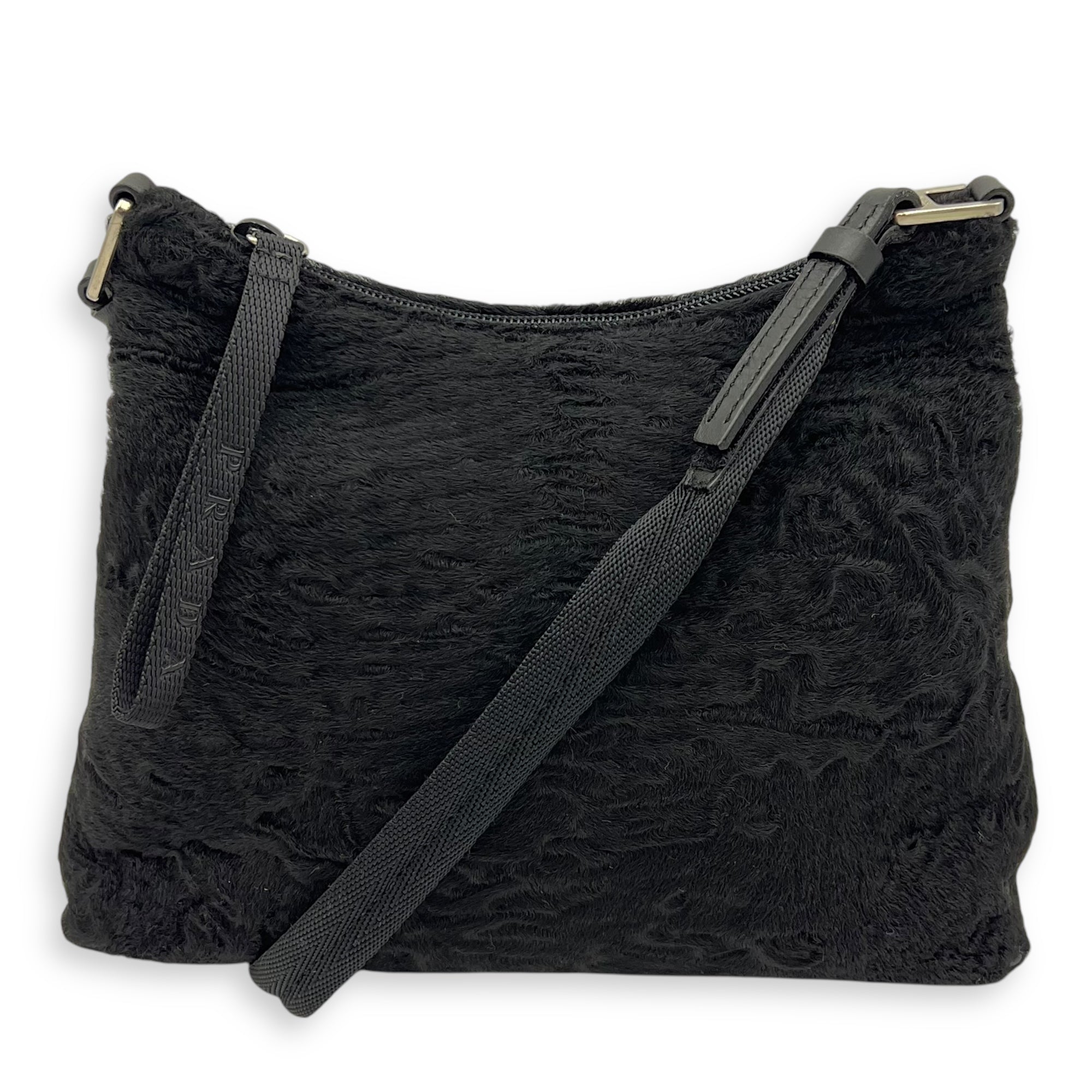 Persian Lamb Black Shoulder Bag in, Silver hardware - Image 11