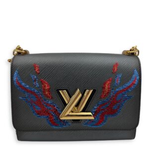 Twist Shoulder Bag MM Black in Epi Leather, Gold hardware