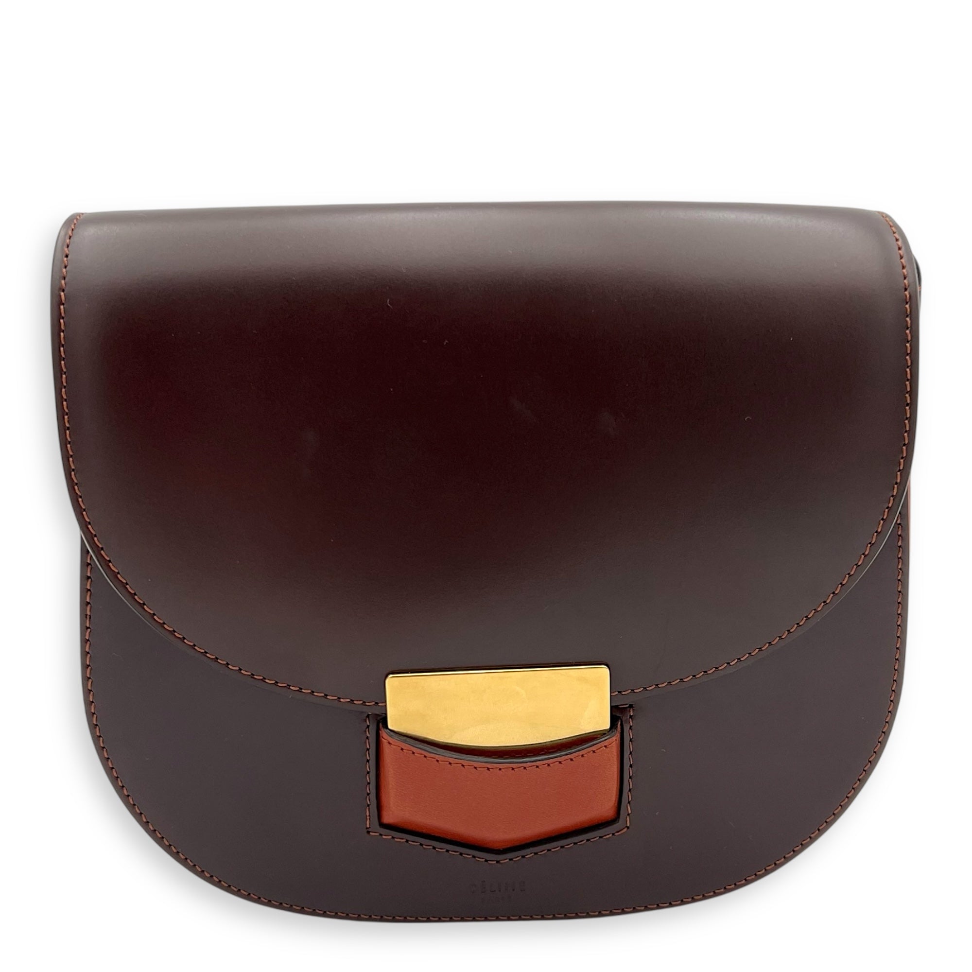 Trotteur Crossbody Bag Red in Calfskin, Gold hardware