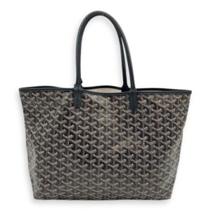 Saint Louis Tote Bag PM Black in Coated Canvas, Silver hardware