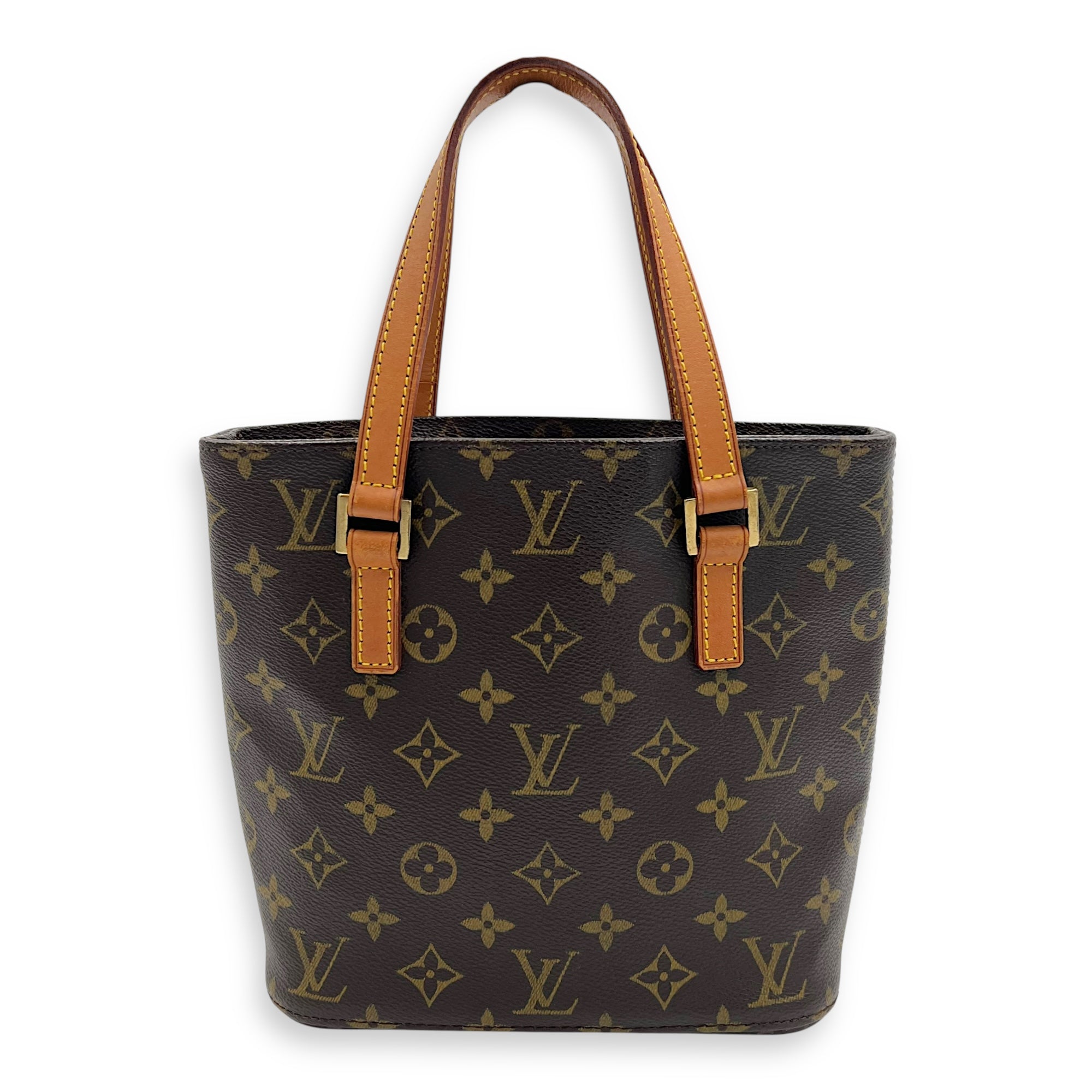 Vavin Top Handle Bag PM Brown in Monogram Coated Canvas, Gold hardware - Image 3