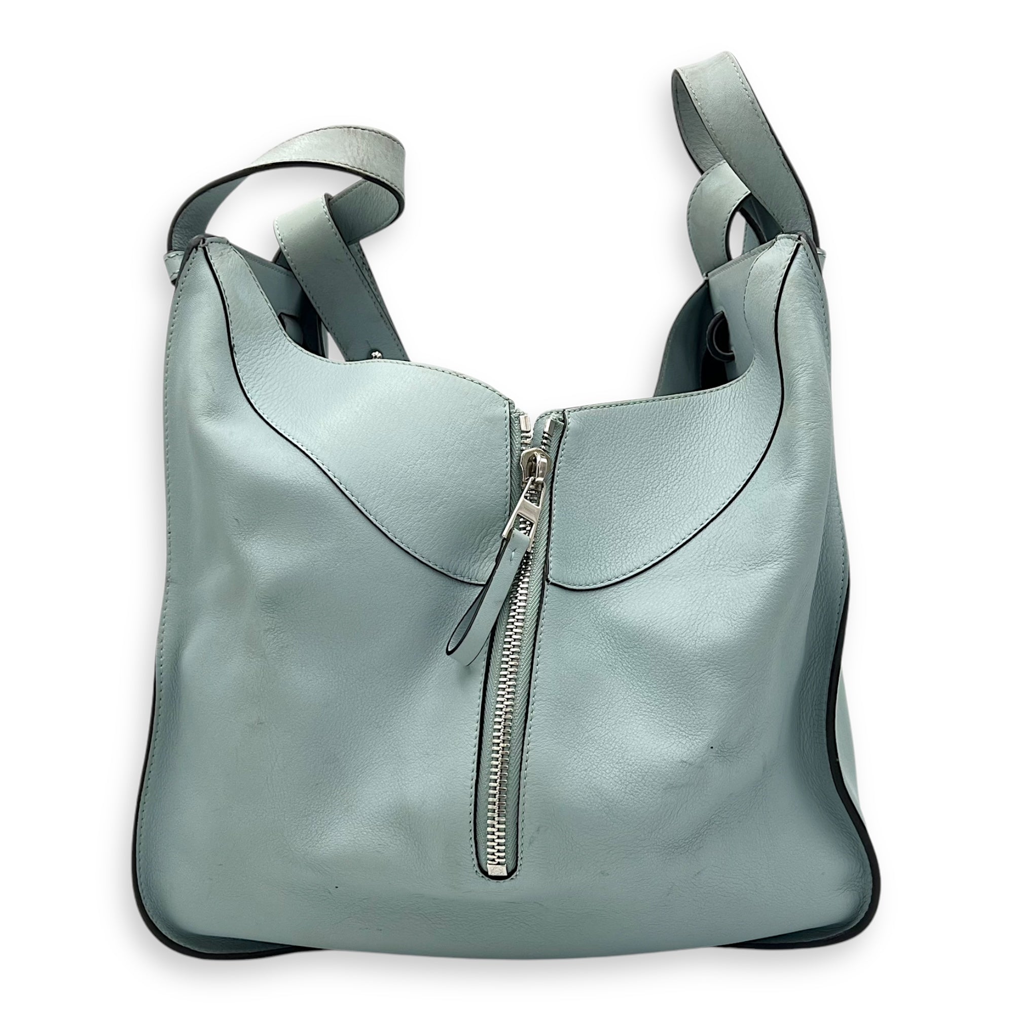 Hammock Medium Blue Top Handle Bag in Calfskin, Silver hardware - Image 4