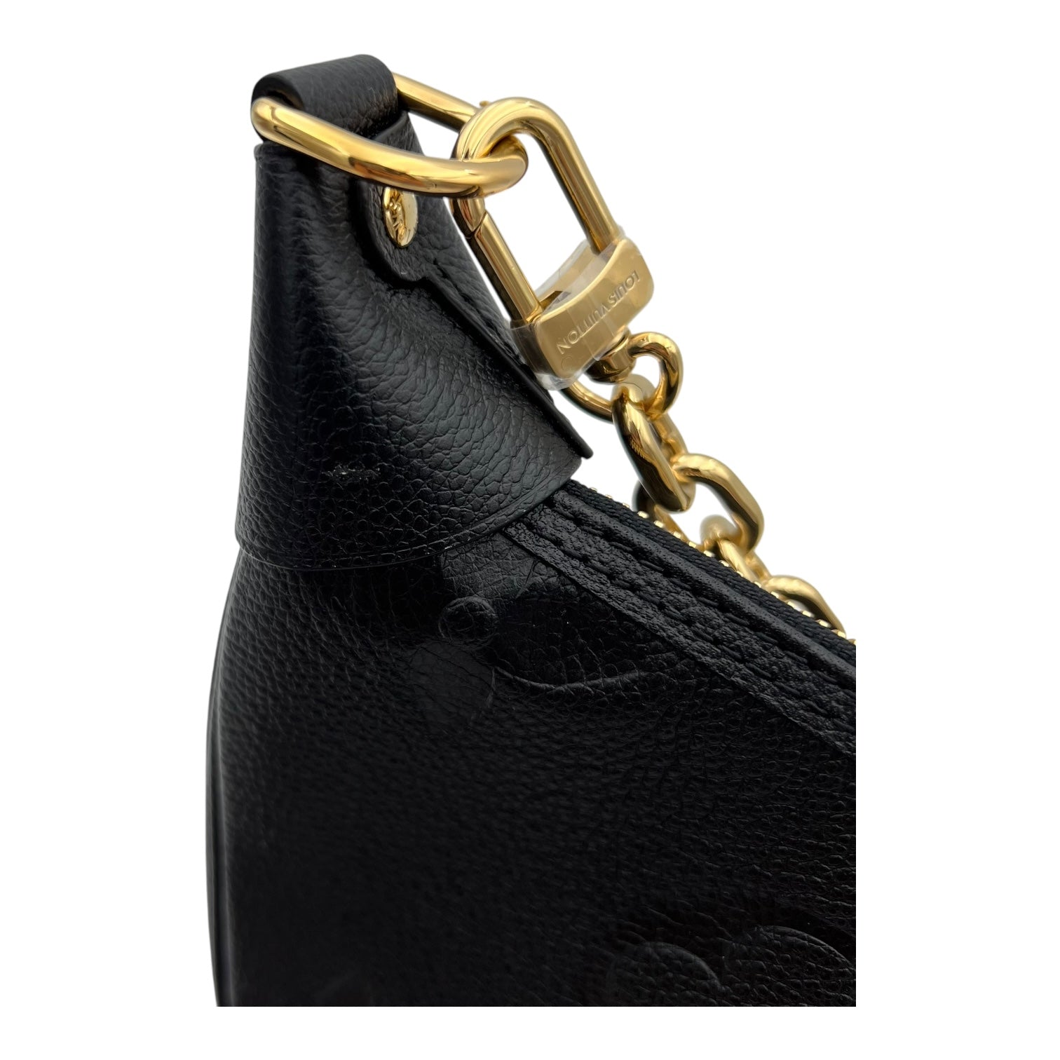 Loop Hobo Black Shoulder Bag in Empreinte Leather, Gold hardware - Image 8