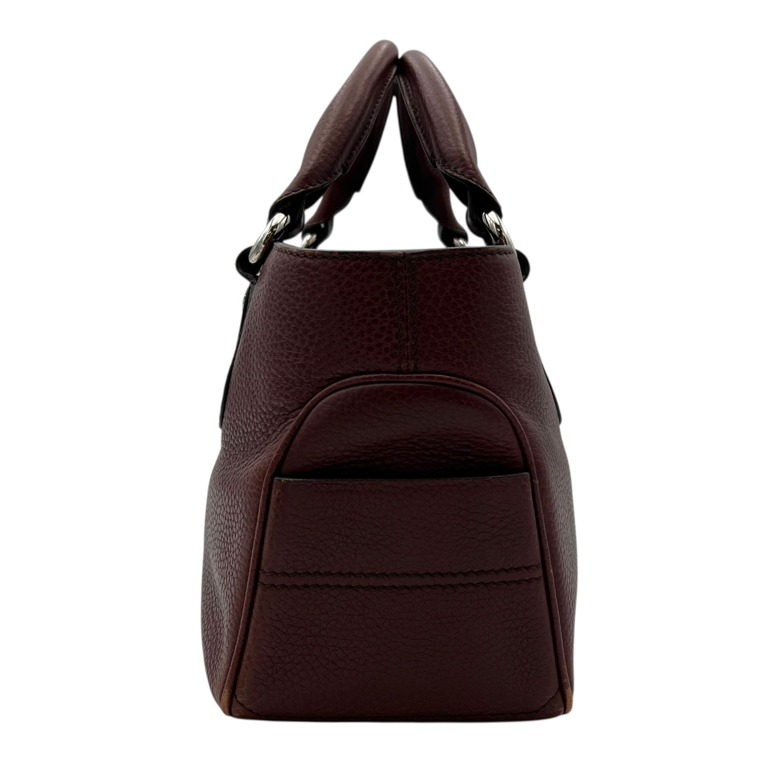 Boogie Top Handle Bag Brown in Calfskin, Silver hardware - Image 4
